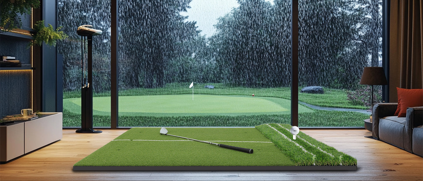 5x4 ft Golf Hitting Mat with Alignment Lines - Fairway & Rough Grass Mat - Golf Swing Training Aid - Golf Mat - Golf Mats Practice Indoor Outdoor - Golf Practice Mat Golf Turf Mat Golf Simulator Mat