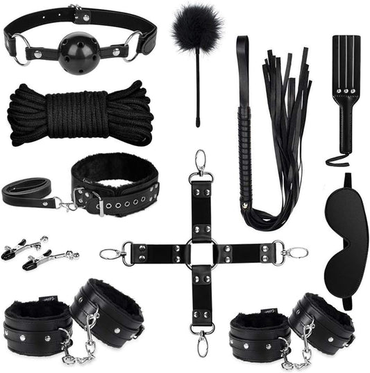 UTIMI Bondage for Sex 11 Pcs BDSM Leather Bondage Sets Restraint Kits for Women and Couples