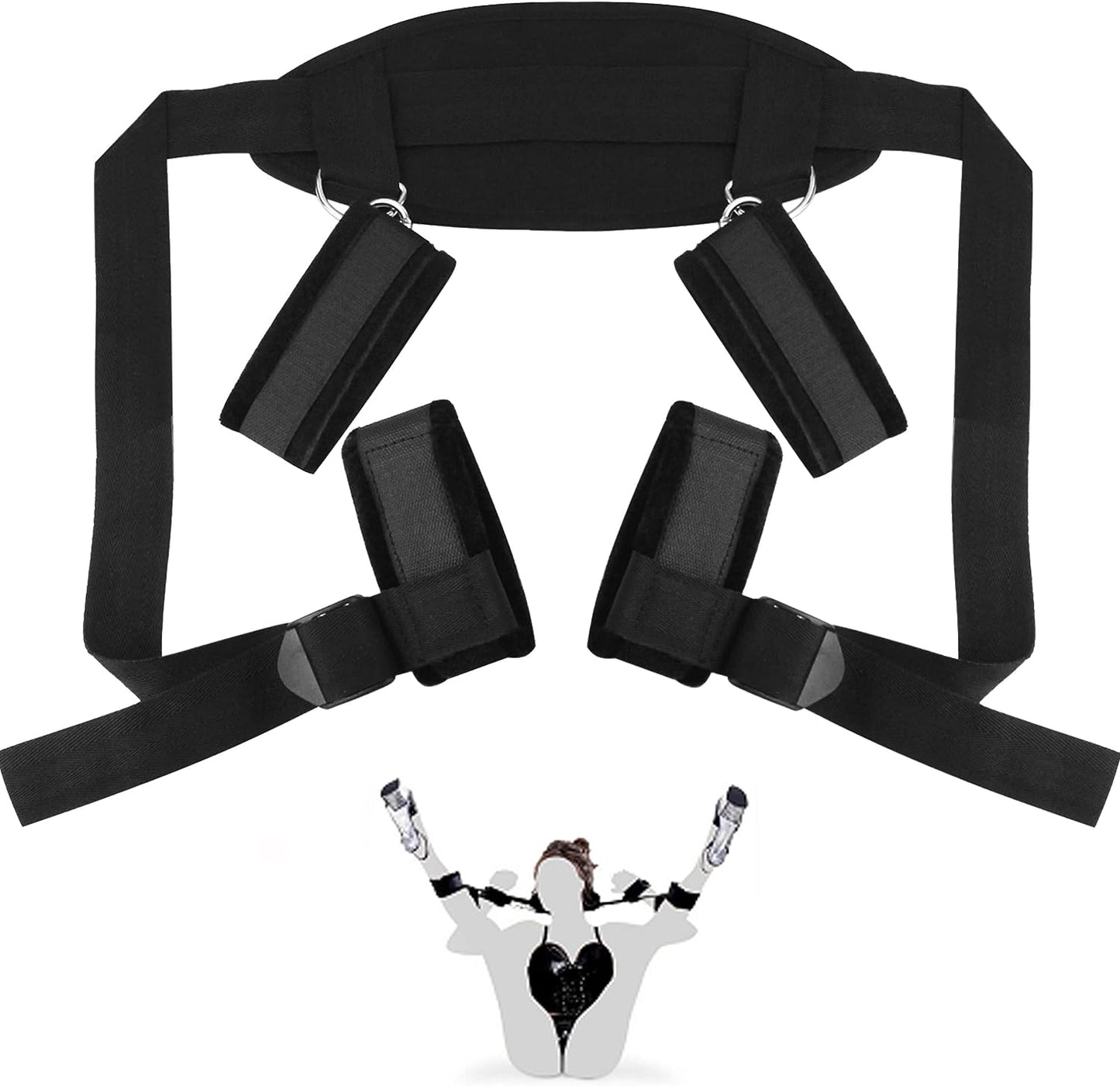 BDSMS Bed Restraints Kit Sex Toys Wrist Leg Restraint Straps Hand & Ankle Cuffs Adults Bed Sex Bondage Restraints Set Sex Play for Couples