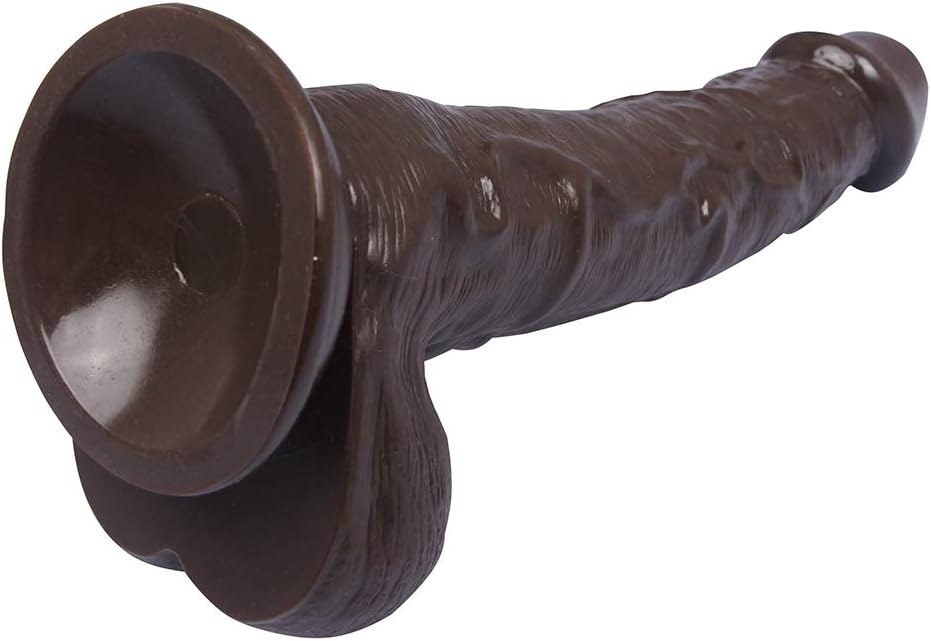 10.8 inch Black Brown Realistic Dildo,2'' Diameter Thick Lifelike Huge Penis with Powerful Suction Cups Hands-Free Play G-spot Anal Simulate, Silicone Cock Vagina Anal Sex Toys for Women and Men