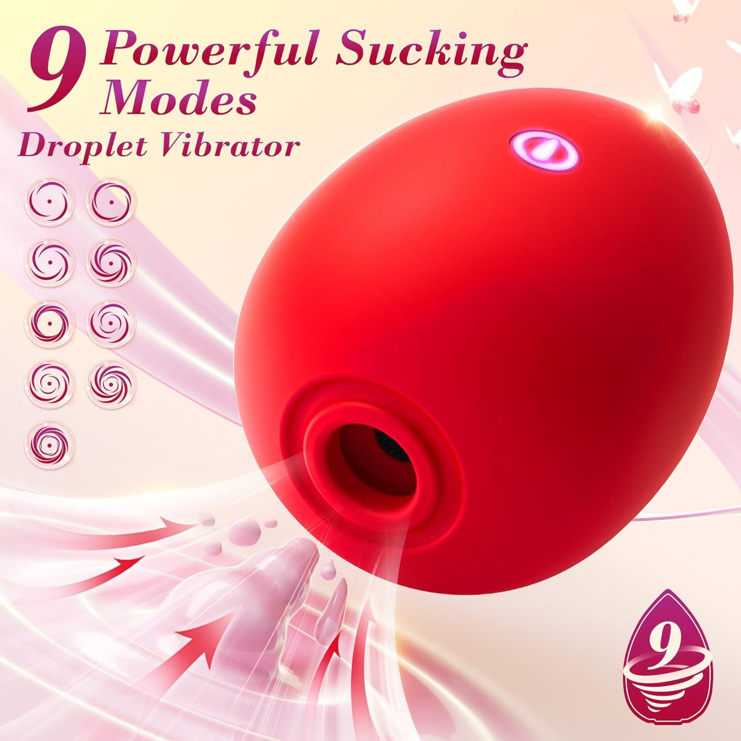 Vibrator Adult Sex Toys for Women - Sex Toy Rose Makeup Sponges Egg-Shaped Sucking Vibrator Adult Toys, 9 Sucking Vibrating Modes Clitoral Nipple Stimulator, Clit Sucker Vibrators for Female Couples