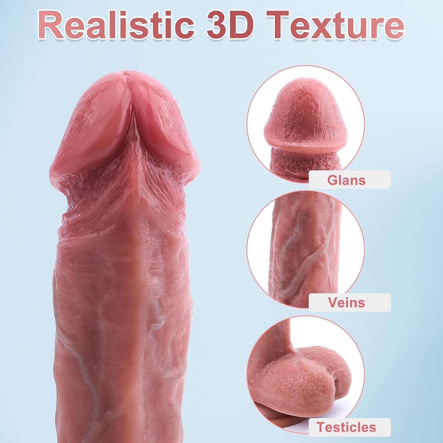 Thrusting Realistic Dildo Vibrator with Vibrating & Heating, Soft Silicone Anal Dildos for Clit G-spot Stimulation, Remote Control Dildo with Strong Suction Cup, Adult Sex Toys for Women Couple, 8.5''