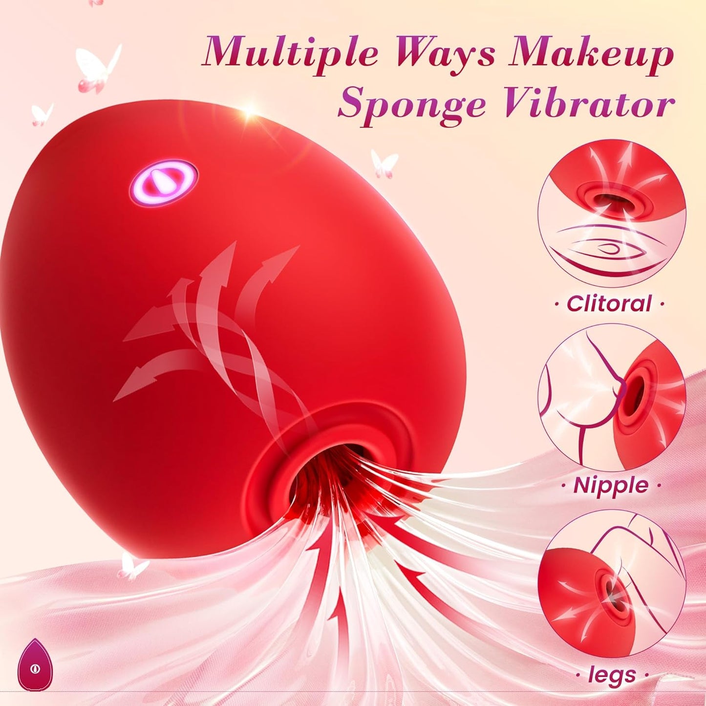 Vibrator Adult Sex Toys for Women - Sex Toy Rose Makeup Sponges Egg-Shaped Sucking Vibrator Adult Toys, 9 Sucking Vibrating Modes Clitoral Nipple Stimulator, Clit Sucker Vibrators for Female Couples