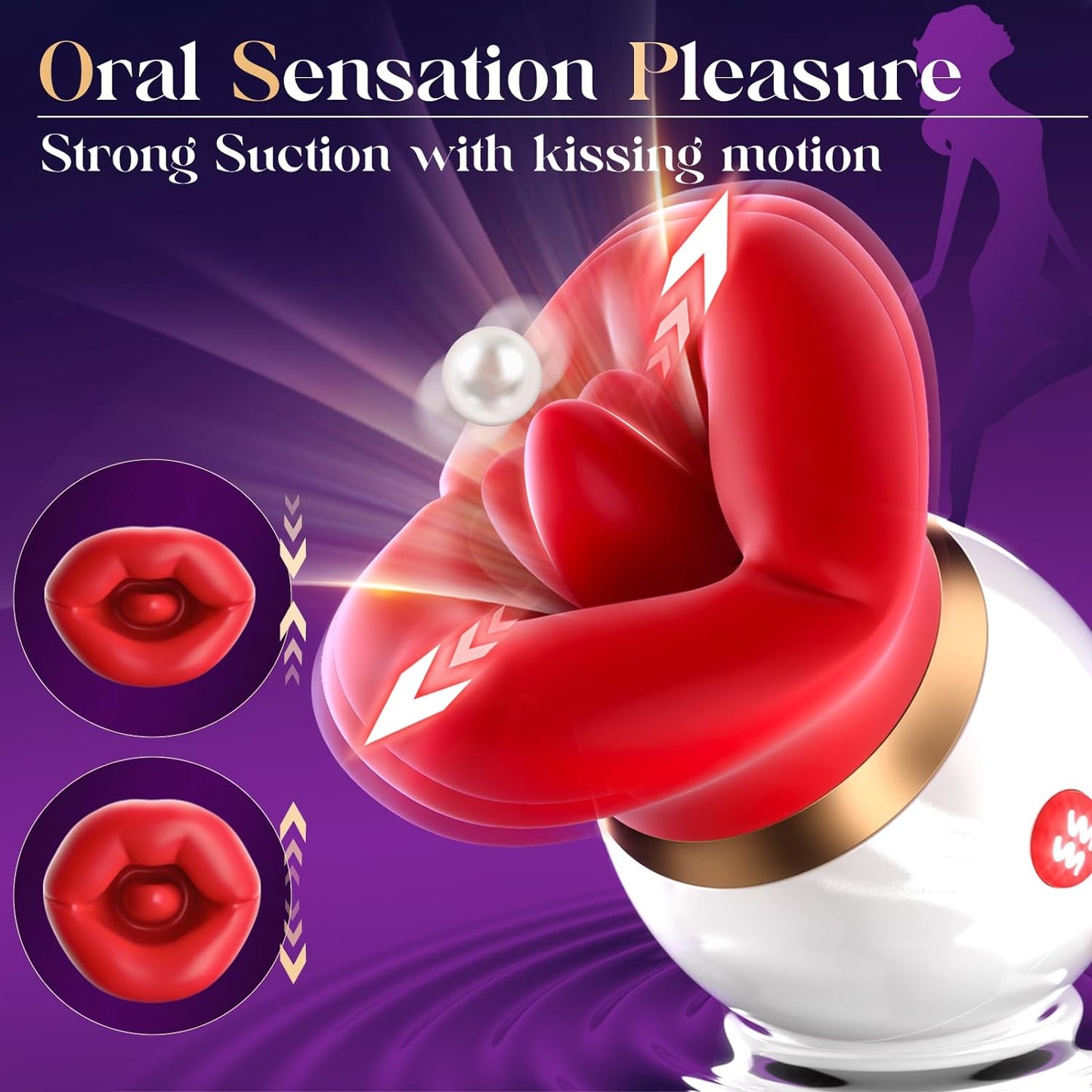 Vibrator Adult Sex Toys for Women - 3IN1 Mouth-Shaped Sex Toy Sucking Vibrator Adult Toys, 10 Tongue Licking 3 Sucking Nipples Anal Clit Sucker, G Spot Vibrators Clitoral Stimulator Couples Sex Toys