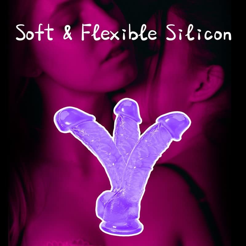 Dildo, Sexual Pleasure Tools for Women, Purple Dildo, 8.5 Inch Ultra Soft Lifelike Silicone Big Realistic Dildo with Strong Suction Cup G Spot Stimulator Adult Toys Beginer Sexual for Adult, Purple