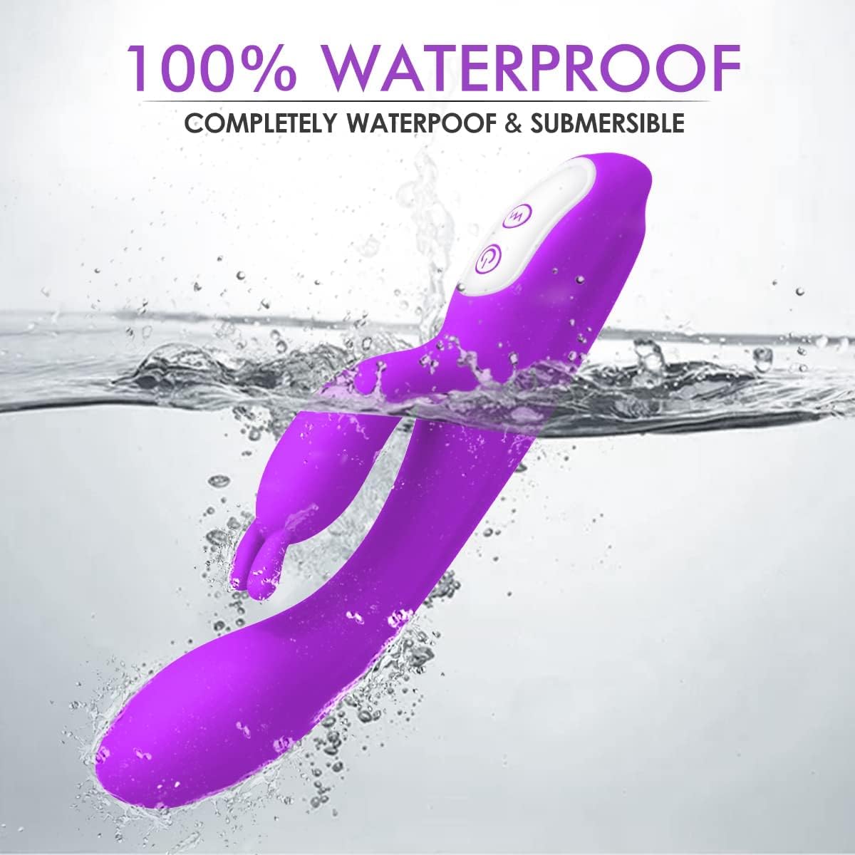 G Spot Rabbit Vibrator with Heating Function and Bunny Ears for Clitoris G-spot Stimulation,Waterproof Dildo Vibrator with 9 Powerful Vibrations Dual Motor Stimulator for Women or Couple Fun(Purple)