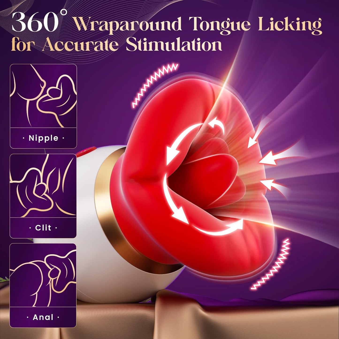 Vibrator Adult Sex Toys for Women - 3IN1 Mouth-Shaped Sex Toy Sucking Vibrator Adult Toys, 10 Tongue Licking 3 Sucking Nipples Anal Clit Sucker, G Spot Vibrators Clitoral Stimulator Couples Sex Toys