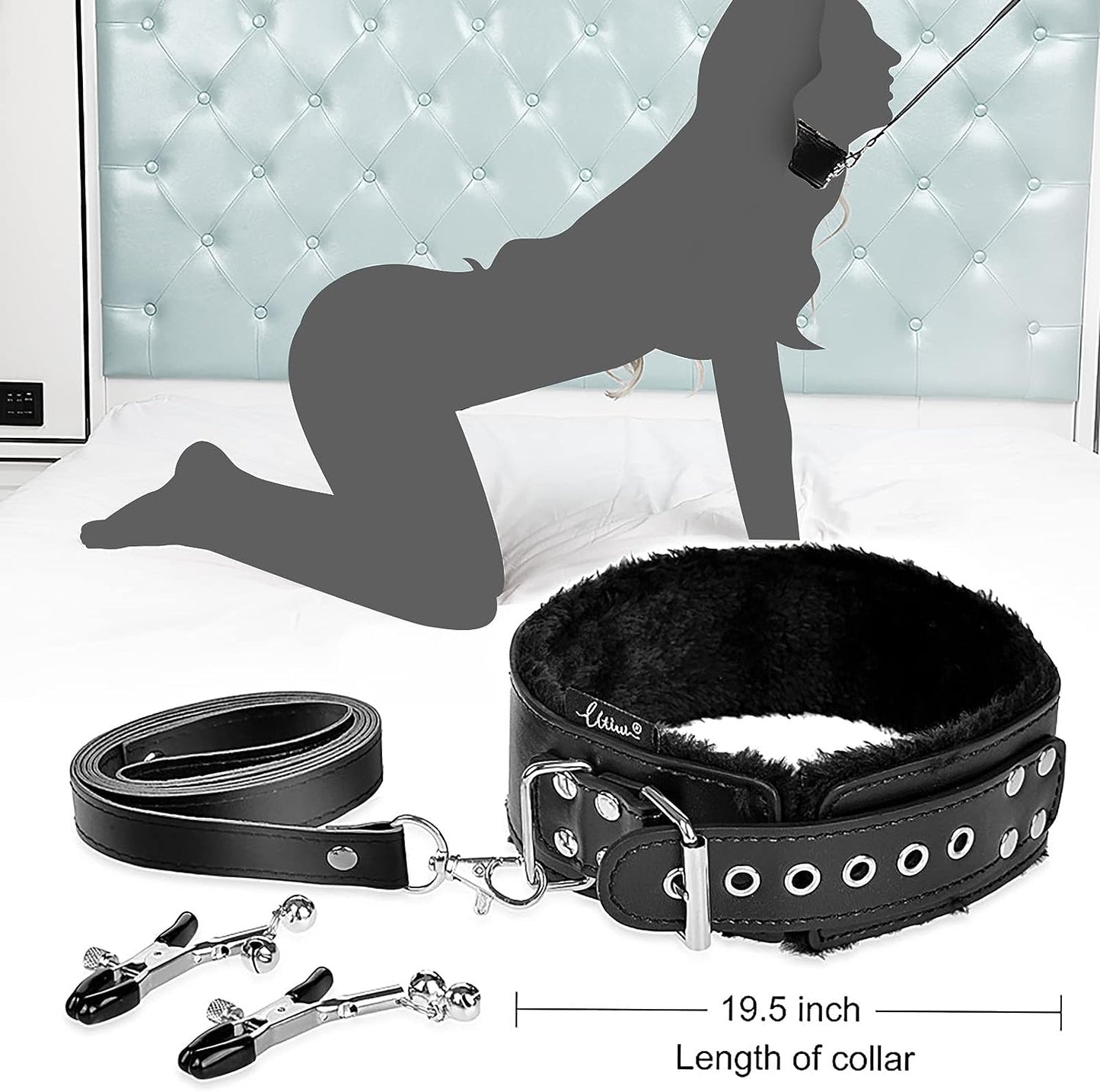 UTIMI Bondage for Sex 11 Pcs BDSM Leather Bondage Sets Restraint Kits for Women and Couples