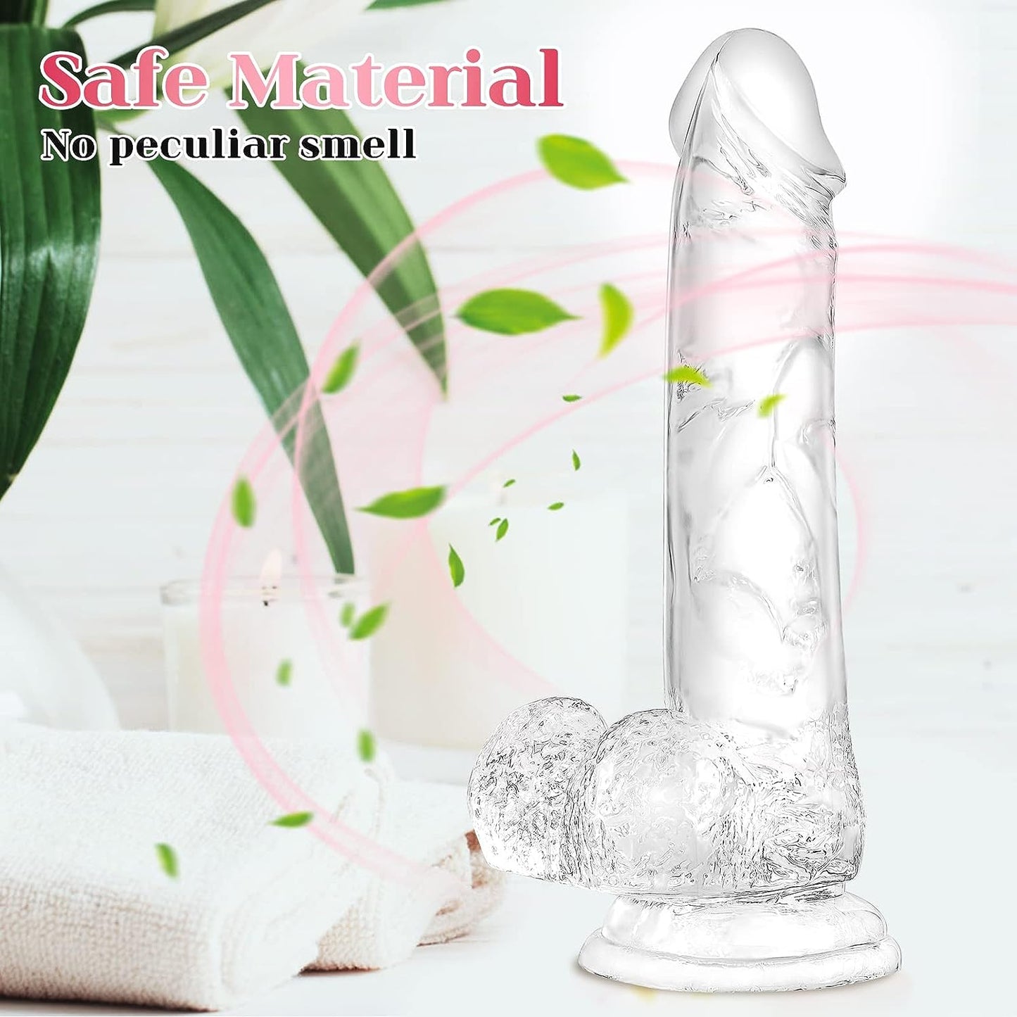 7.3 inch Soft Realistic Dildo, Human Safety Material, with Powerful Suction Cups, Suitable for Women/Men, Adult Toys for Women or Beginer