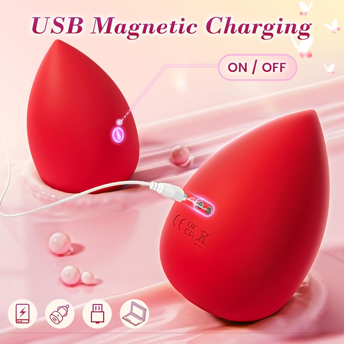 Vibrator Adult Sex Toys for Women - Sex Toy Rose Makeup Sponges Egg-Shaped Sucking Vibrator Adult Toys, 9 Sucking Vibrating Modes Clitoral Nipple Stimulator, Clit Sucker Vibrators for Female Couples