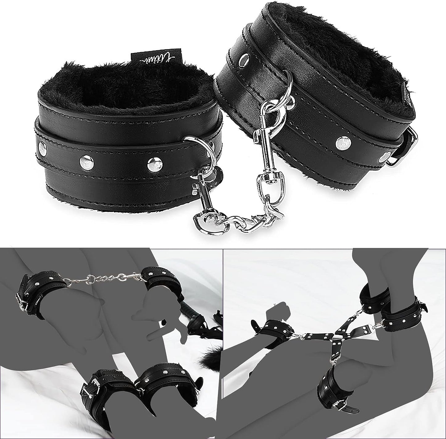 UTIMI Bondage for Sex 11 Pcs BDSM Leather Bondage Sets Restraint Kits for Women and Couples