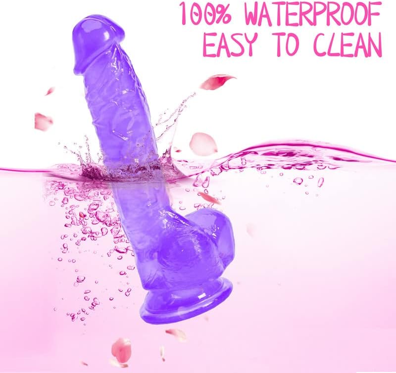 Dildo, Sexual Pleasure Tools for Women, Purple Dildo, 8.5 Inch Ultra Soft Lifelike Silicone Big Realistic Dildo with Strong Suction Cup G Spot Stimulator Adult Toys Beginer Sexual for Adult, Purple