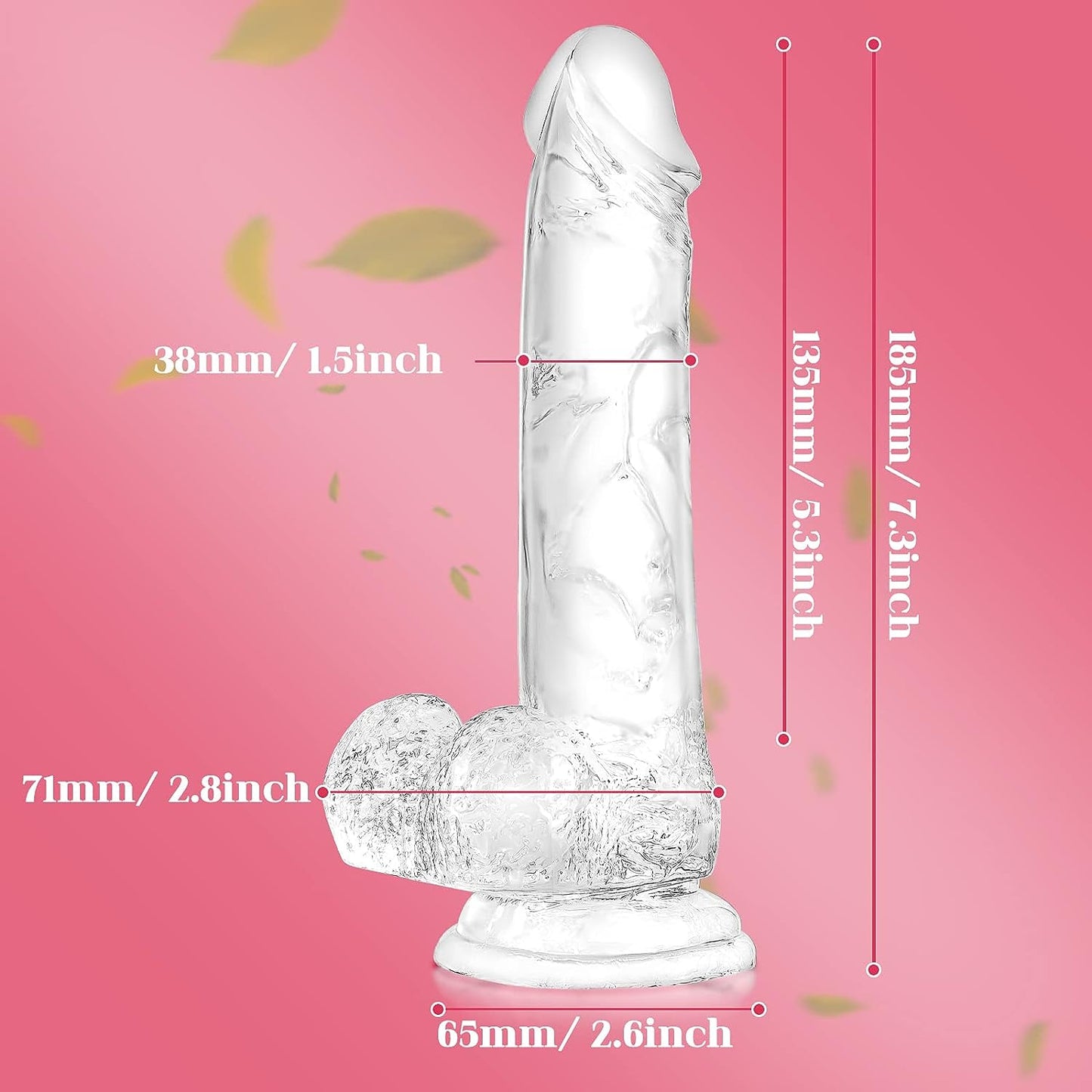 7.3 inch Soft Realistic Dildo, Human Safety Material, with Powerful Suction Cups, Suitable for Women/Men, Adult Toys for Women or Beginer