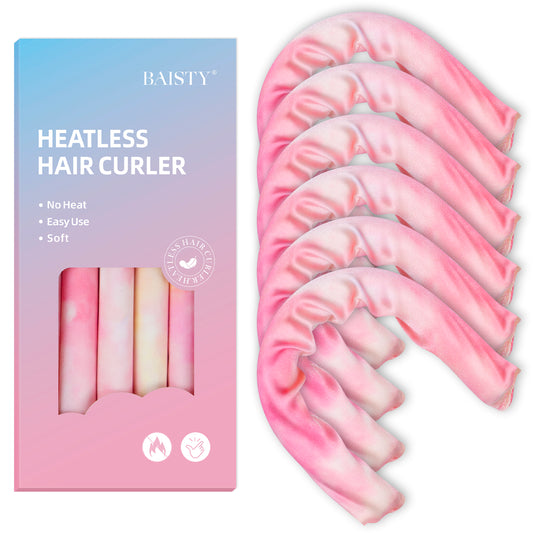 6PCS Soft Heatless Hair Curlers to Sleep In, Heatless Curls Overnight, No Heat Curlers for Long Hair Medium Hair, Silk Heatless Hair Curler, Overnight Blowout Rods, Heatless Curling Rod